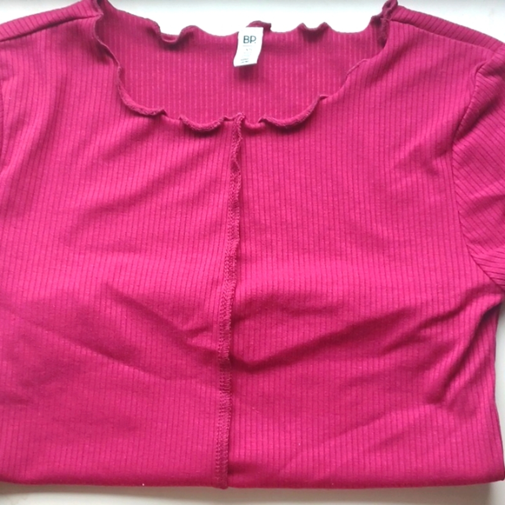 Dark purple ribbed BP. Shirt